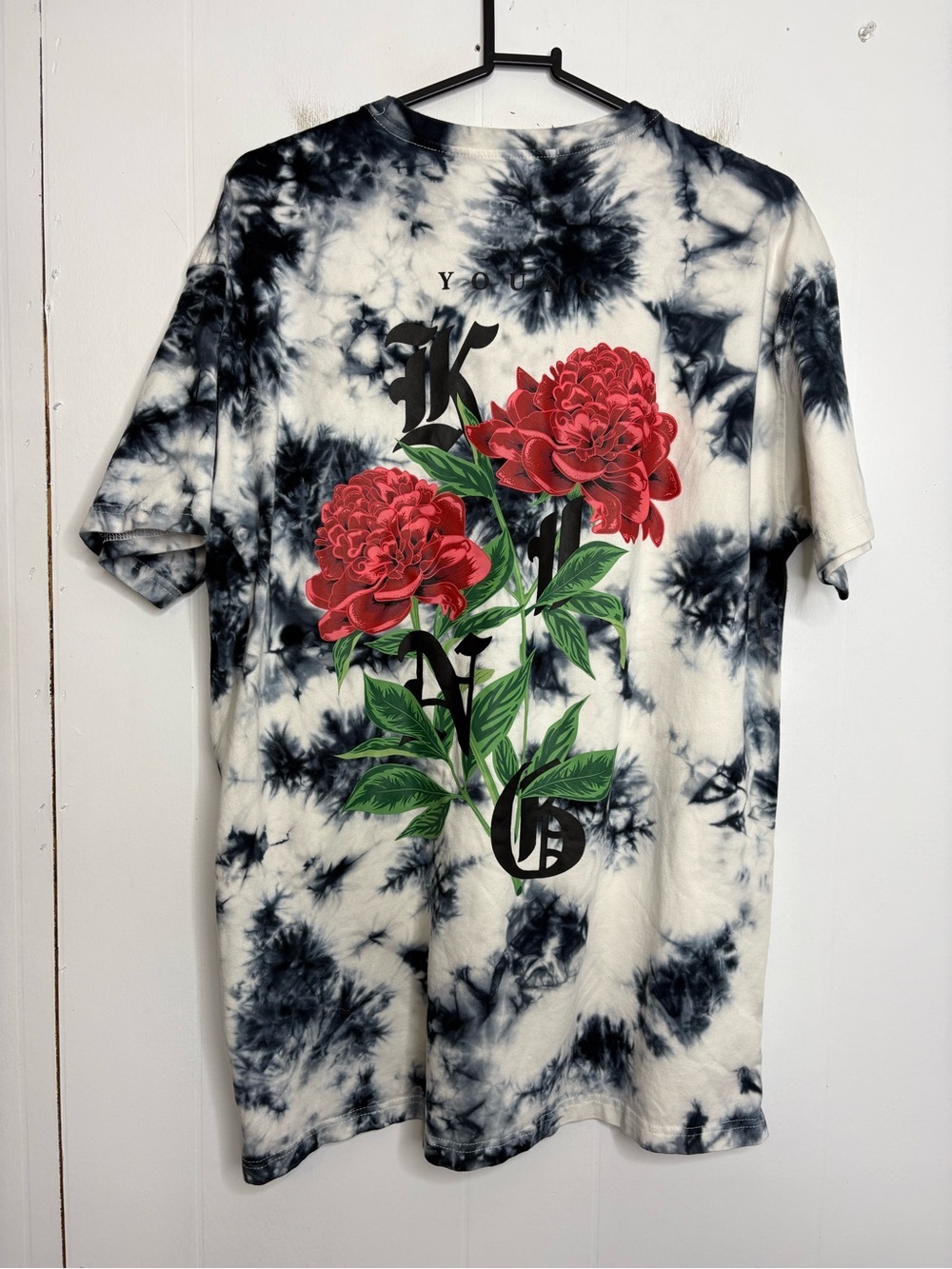 YoungLA Shirt Mens Small Tie Dye Young King Roses Short Sleeve Gym Rare Soft